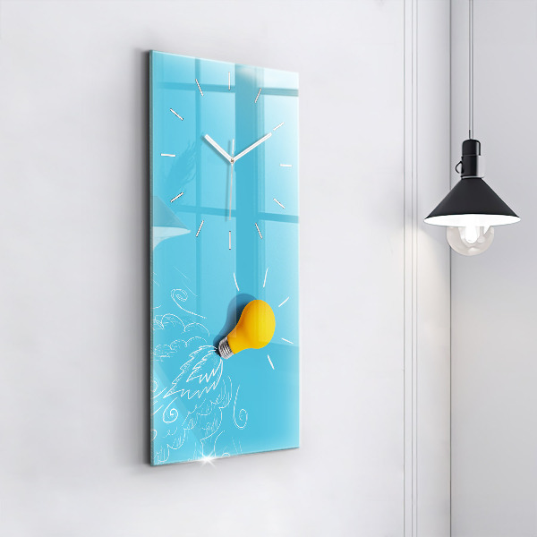 Reloj de vidrio vertical Dibujo de bombilla - espejomat.es
