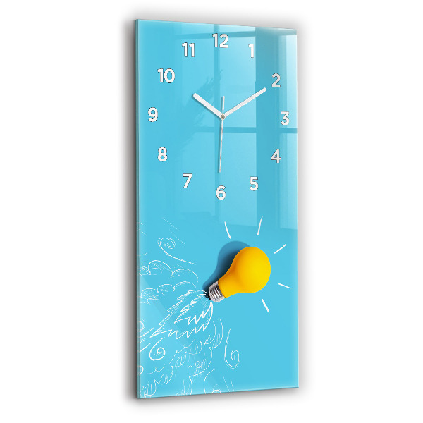 Reloj de vidrio vertical Dibujo de bombilla - espejomat.es
