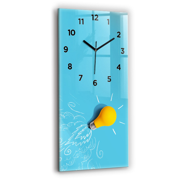 Reloj de vidrio vertical Dibujo de bombilla - espejomat.es