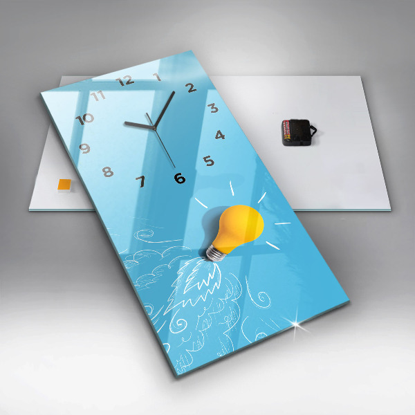 Reloj de vidrio vertical Dibujo de bombilla - espejomat.es