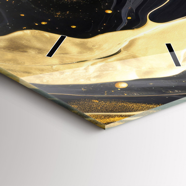 Reloj de vidrio vertical Mármol dorado - espejomat.es