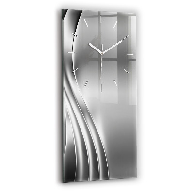 Reloj de cristal vertical Abstracción plateada - espejomat.es