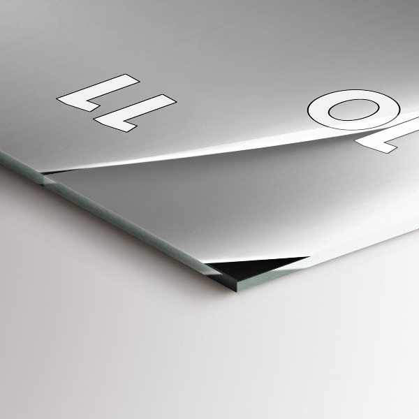 Reloj de cristal vertical Abstracción plateada - espejomat.es