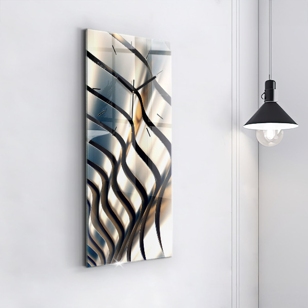 Reloj de vidrio vertical Patrón plateado - espejomat.es