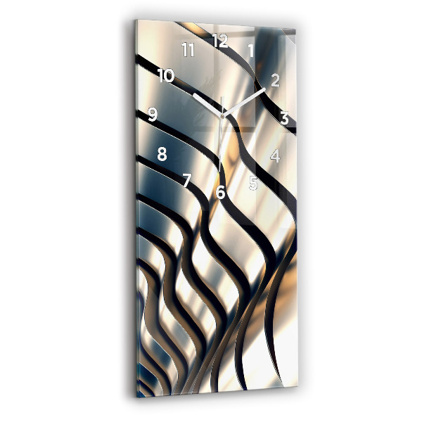 Reloj de vidrio vertical Patrón plateado - espejomat.es