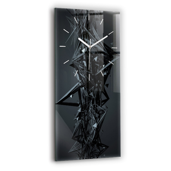 Reloj de cristal vertical Abstracción negra - espejomat.es
