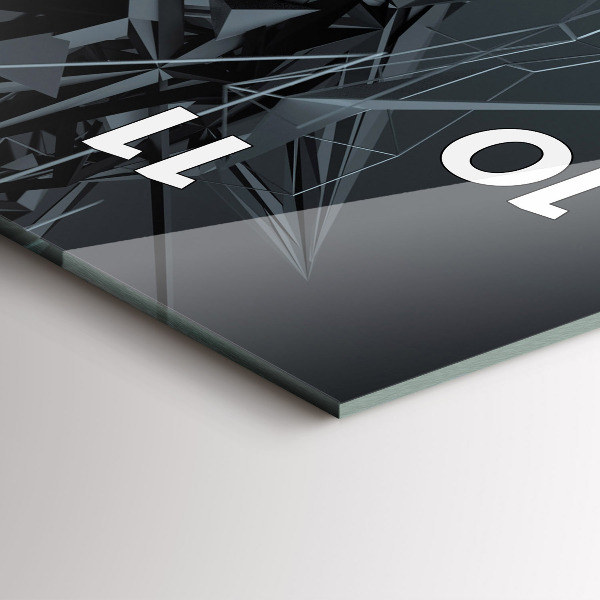 Reloj de cristal vertical Abstracción negra - espejomat.es