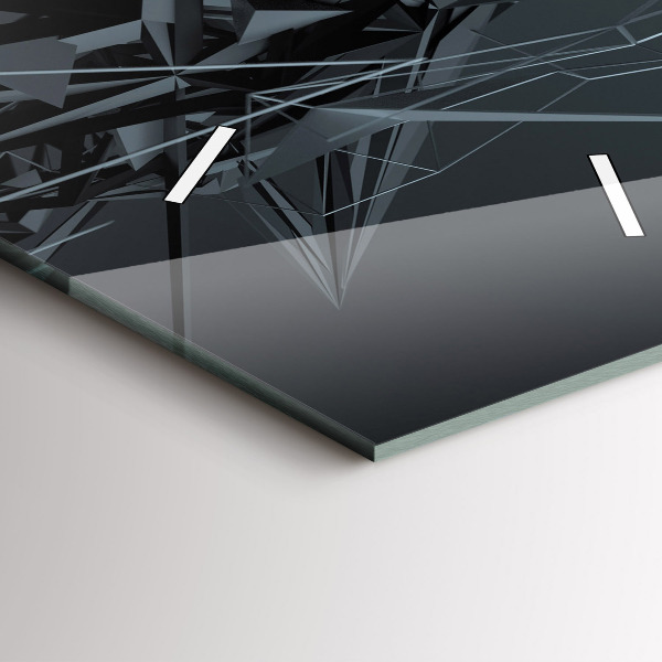 Reloj de cristal vertical Abstracción negra - espejomat.es