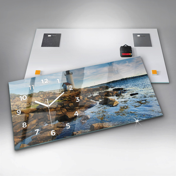 Reloj de cristal horizontal Faro de Annisquam
