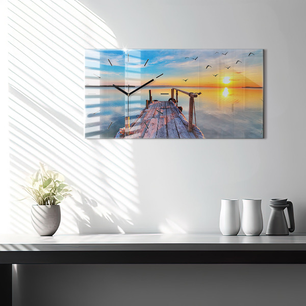 Reloj de cristal horizontal Puente del lago