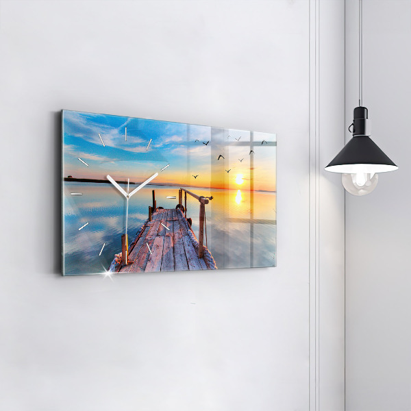 Reloj de cristal horizontal Puente del lago