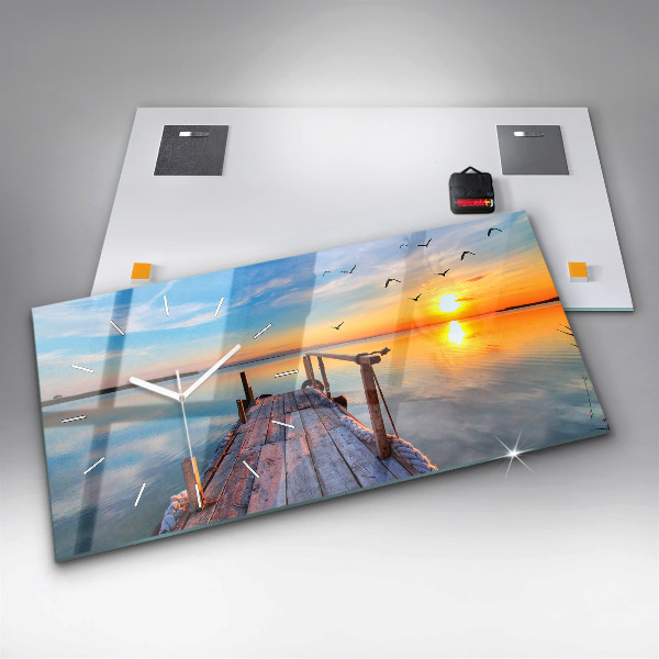 Reloj de cristal horizontal Puente del lago