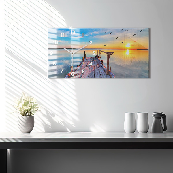 Reloj de cristal horizontal Puente del lago