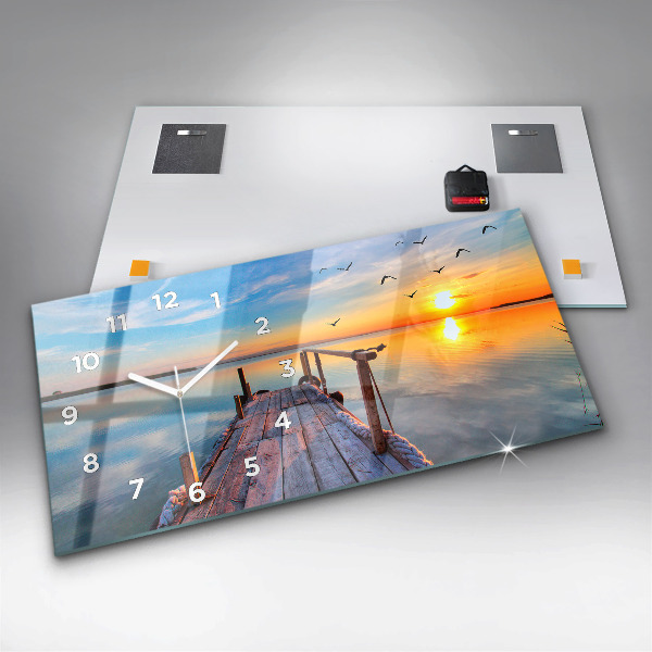 Reloj de cristal horizontal Puente del lago