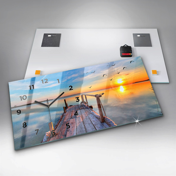 Reloj de cristal horizontal Puente del lago