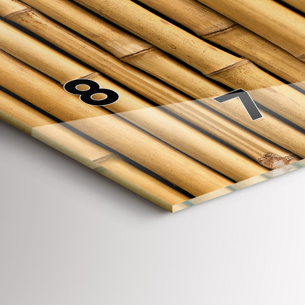 Reloj de cristal horizontal Palos de bambú