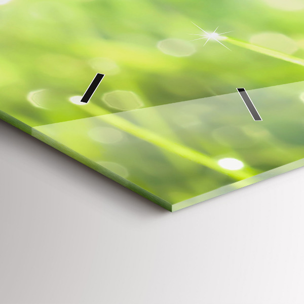 Reloj de cristal horizontal Hierba verde