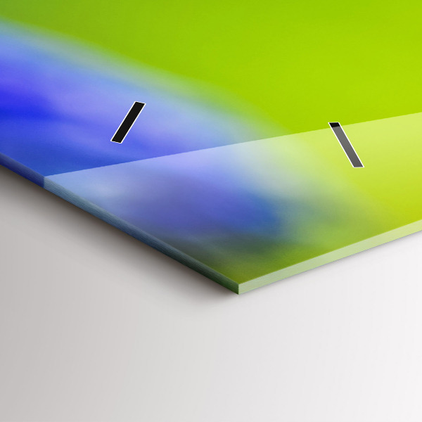 Reloj de cristal horizontal Flores azules