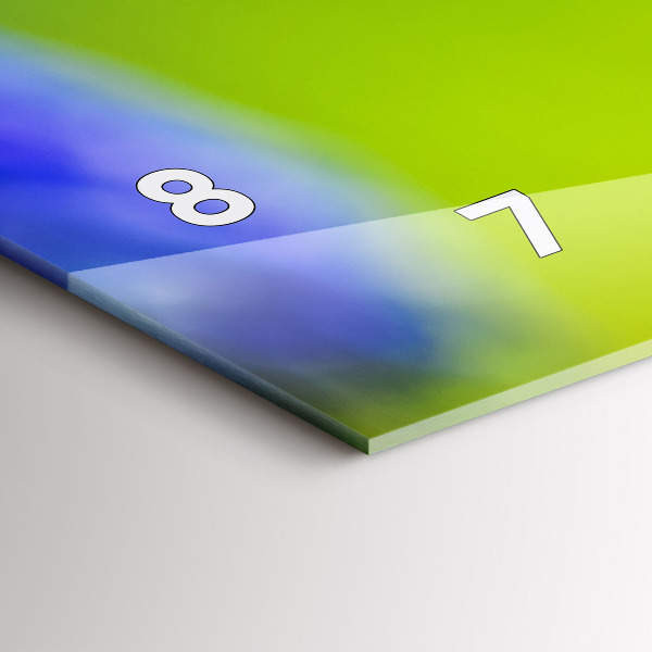 Reloj de cristal horizontal Flores azules