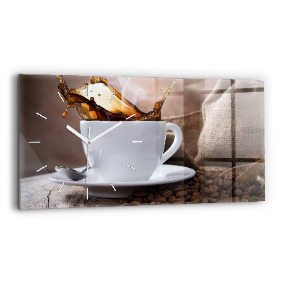 Reloj de cristal horizontal Taza de café