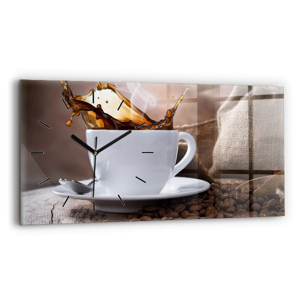 Reloj de cristal horizontal Taza de café
