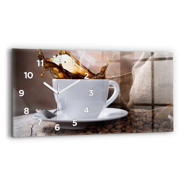 Reloj de cristal horizontal Taza de café