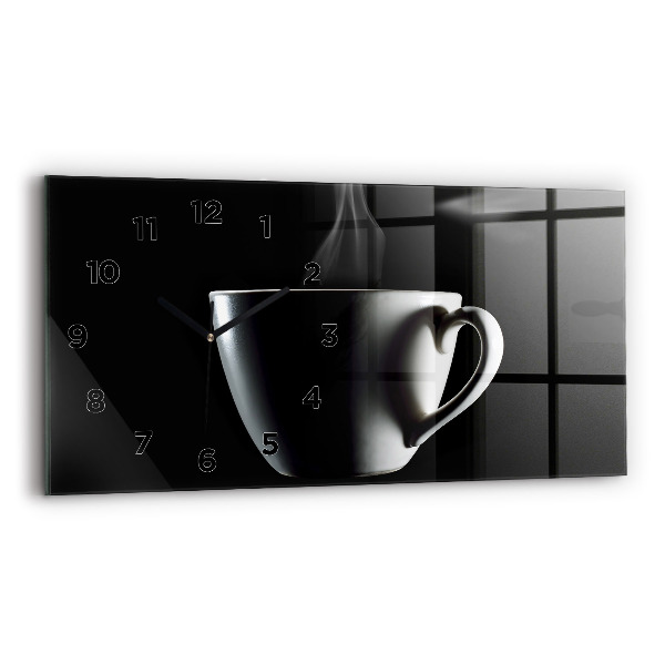 Reloj de cristal horizontal Taza de café