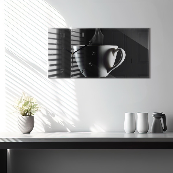 Reloj de cristal horizontal Taza de café