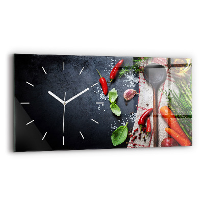 Reloj de cristal horizontal Verduras