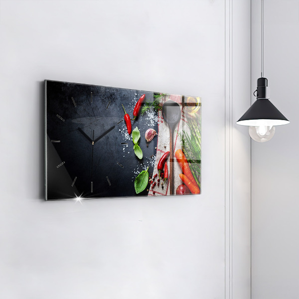 Reloj de cristal horizontal Verduras