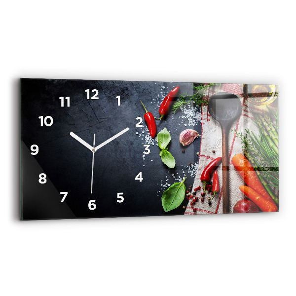 Reloj de cristal horizontal Verduras