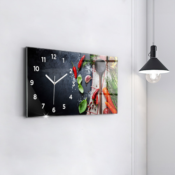 Reloj de cristal horizontal Verduras