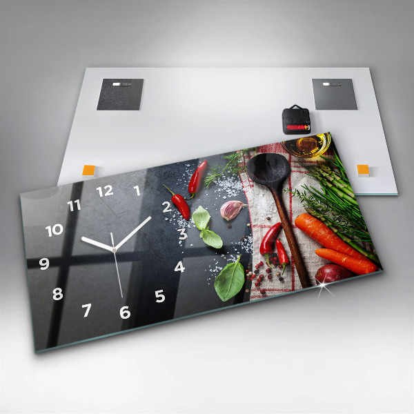 Reloj de cristal horizontal Verduras