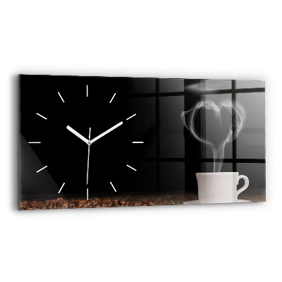 Reloj de cristal horizontal Taza de café caliente