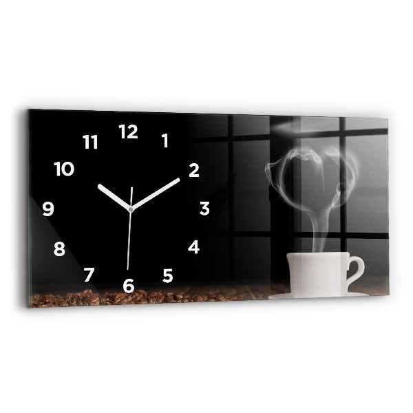 Reloj de cristal horizontal Taza de café caliente