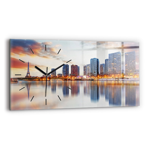 Reloj de cristal horizontal Panorama con la Torre Eiffel