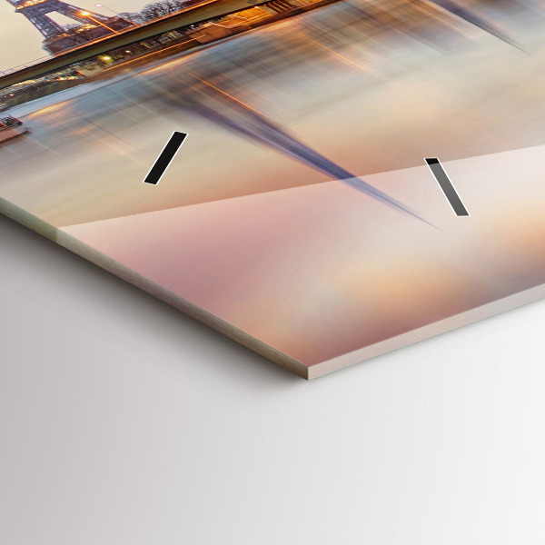 Reloj de cristal horizontal Panorama con la Torre Eiffel