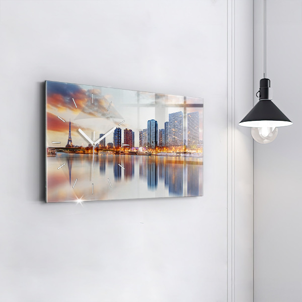 Reloj de cristal horizontal Panorama con la Torre Eiffel