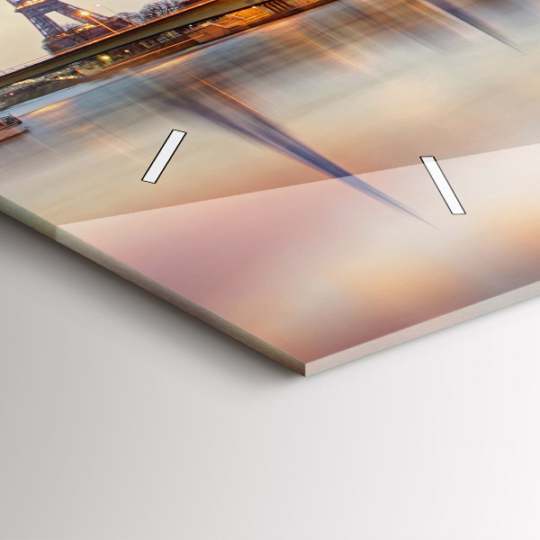 Reloj de cristal horizontal Panorama con la Torre Eiffel