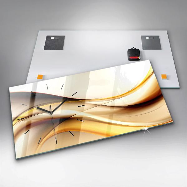 Reloj de cristal horizontal Olas abstractas