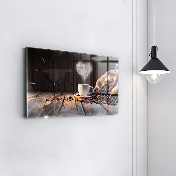Reloj de cristal horizontal Taza de café