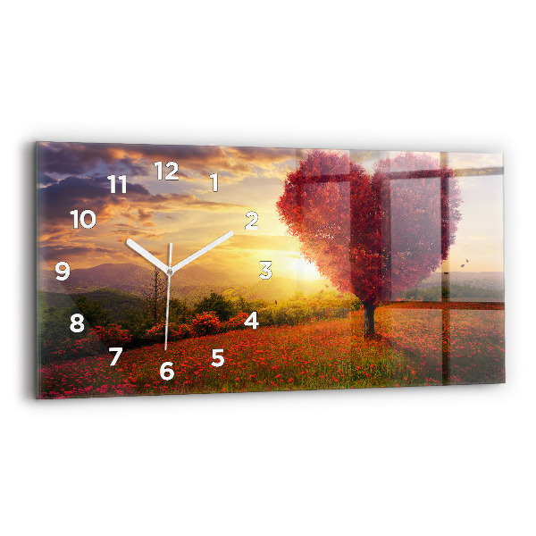 Reloj horizontal Árbol corazón de amor