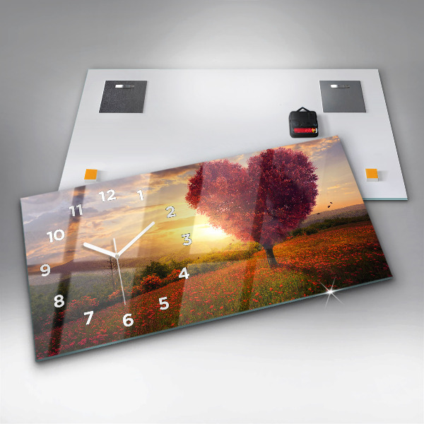 Reloj horizontal Árbol corazón de amor