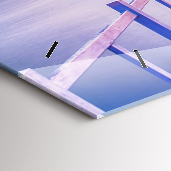 Reloj horizontal Puente en el puerto al atardecer