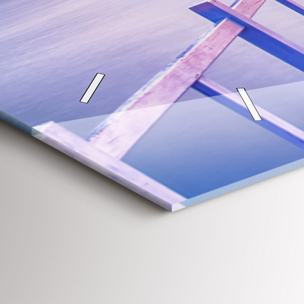 Reloj horizontal Puente en el puerto al atardecer