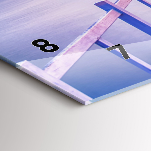 Reloj horizontal Puente en el puerto al atardecer