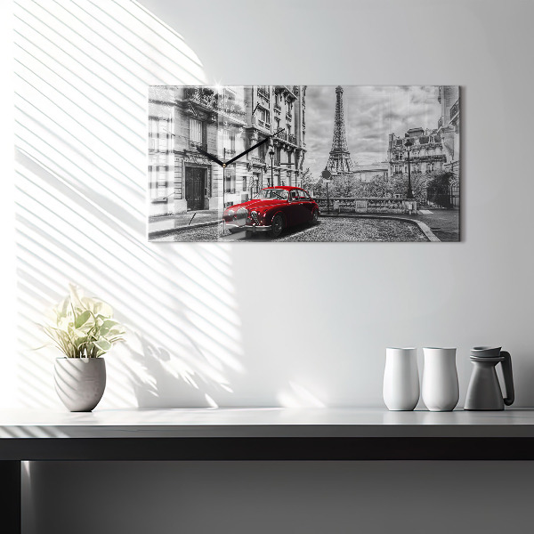 Reloj de cristal horizontal Ciudad de coches antiguos