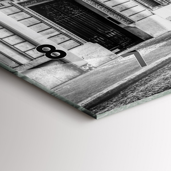 Reloj de cristal horizontal Ciudad de coches antiguos