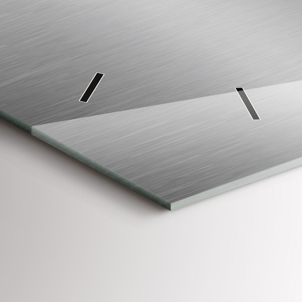 Reloj de cristal horizontal Abstracción de metal gris