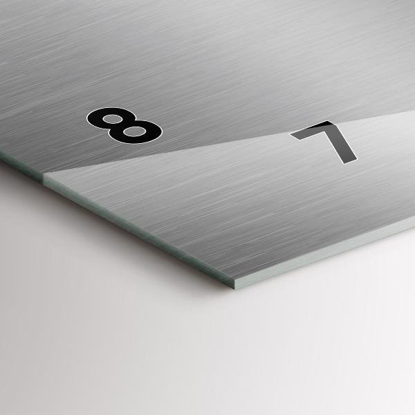 Reloj de cristal horizontal Abstracción de metal gris